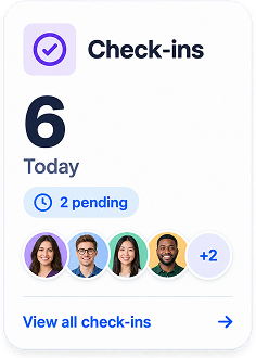 Check-ins notification card